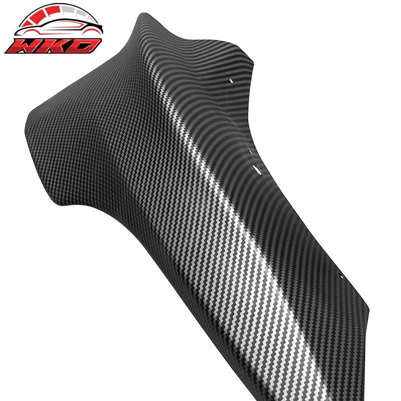 Fits 17-23 Tesla Model 3 Front Bumper Corner Splitters Matte Carbon Fiber Print