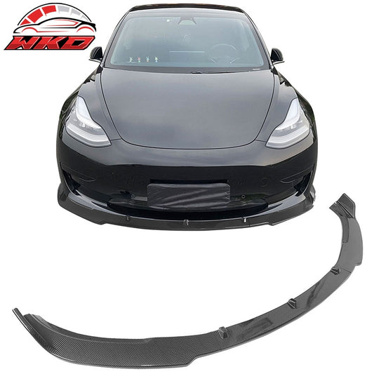 Wholesale 17-23 Tesla Model 3 IKON Style Carbon Fiber Print Front Bumper Lip PP 3PCS