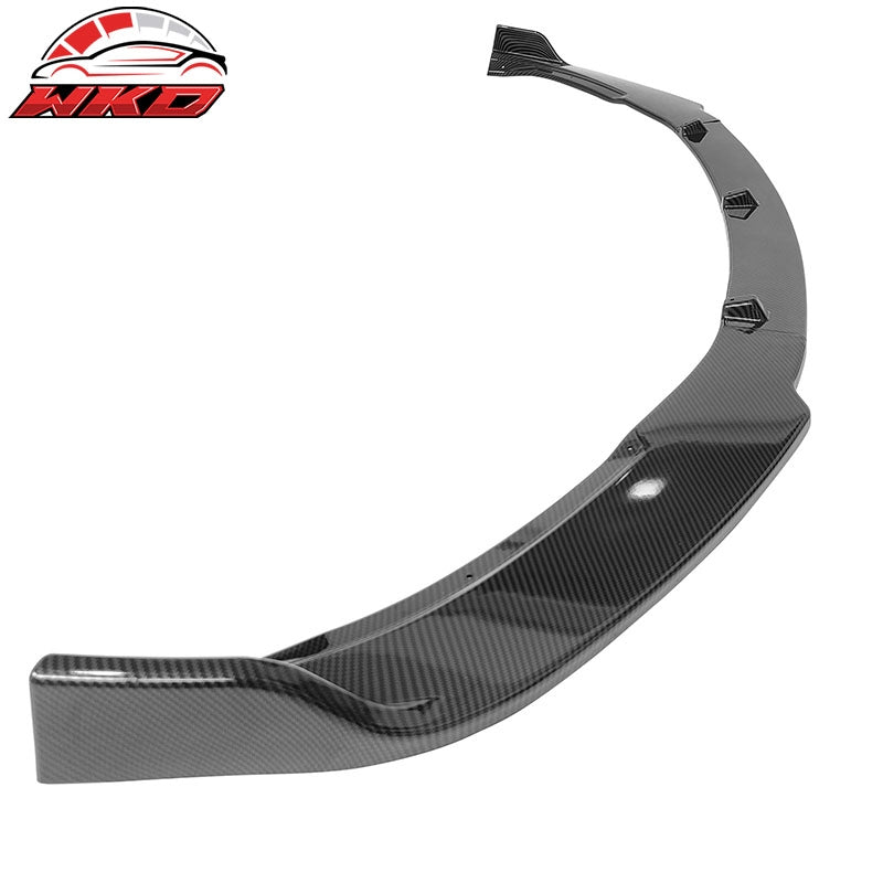 Wholesale 17-23 Tesla Model 3 IKON Style Carbon Fiber Print Front Bumper Lip PP 3PCS - Wikond Auto
