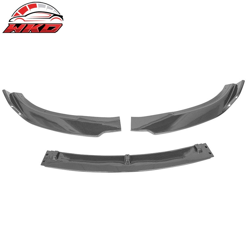 Wholesale 17-23 Tesla Model 3 IKON Style Carbon Fiber Print Front Bumper Lip PP 3PCS - Wikond Auto