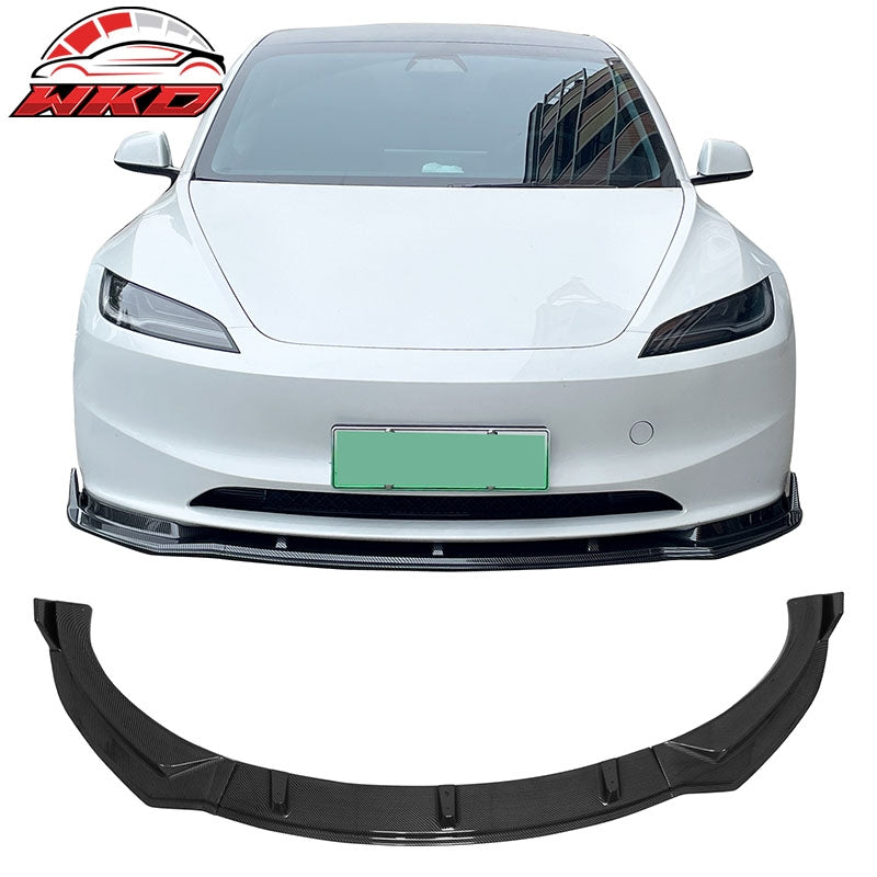 Wholesale 24-26 Tesla Model 3 3PCS IKON Style Front Bumper Lip Carbon Fiber Print PP