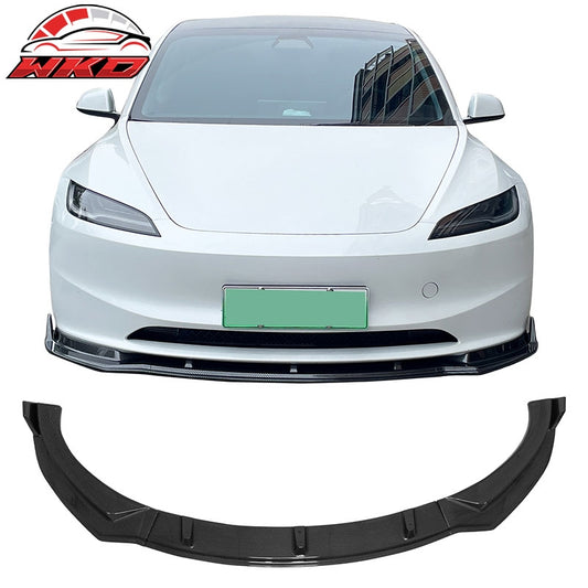 Wholesale 24-26 Tesla Model 3 3PCS IKON Style Front Bumper Lip Carbon Fiber Print PP