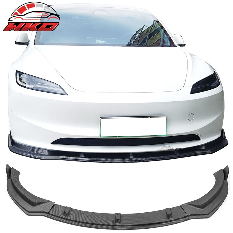 Wholesale 24-26 Tesla Model 3 3PCS IKON Front Bumper Lip Matte Carbon Fiber Print PP
