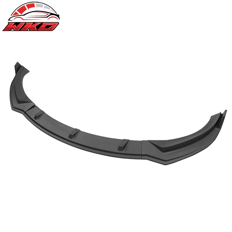 Fits 24-26 Tesla Model 3 3PCS IKON Front Bumper Lip Matte Carbon Fiber Print PP