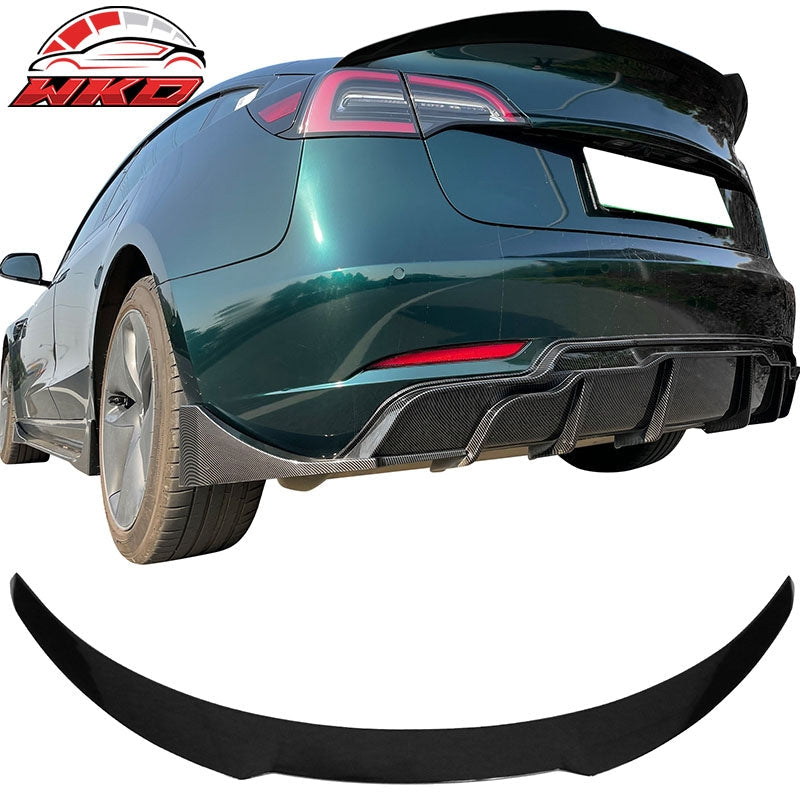 Wholesale 17-23 Tesla Model 3 IKON Style Rear Trunk Spoiler Wing ABS - Gloss Black