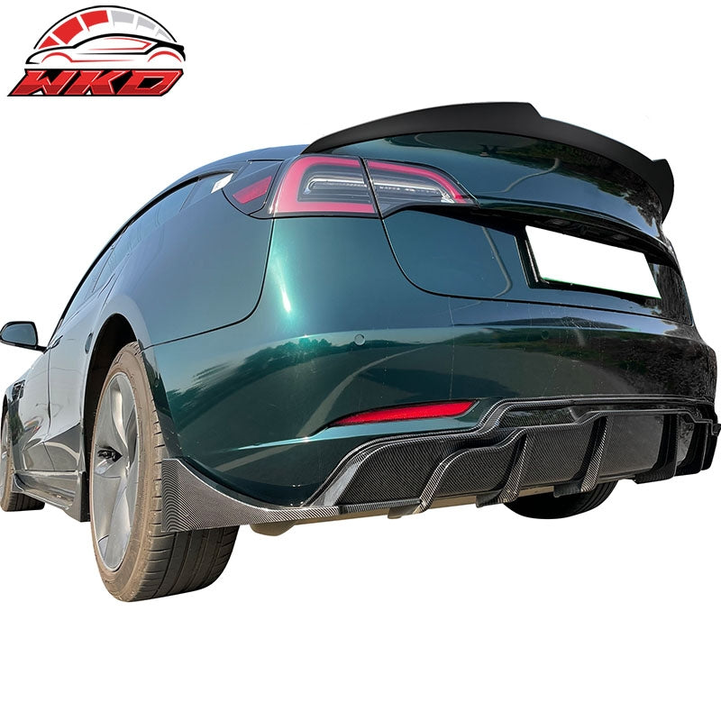 Fits 17-23 Tesla Model 3 IKON Style Rear Trunk Spoiler Wing ABS - Matte Black