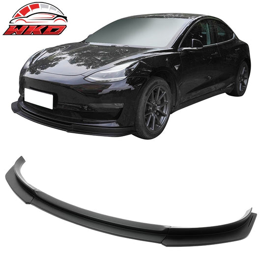 Wholesale 17-23 Tesla Model 3 IKON V4 Style 3PCS Front Bumper Lip Matte Black ABS - Wikond Auto