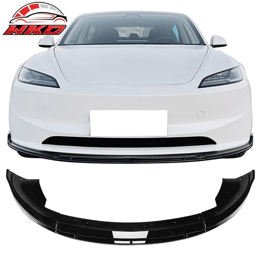 Wholesale 24-26 Tesla Model 3 IKON V4 Style Front Bumper Lip Spoiler Gloss Black 3PCS - Wikond Auto