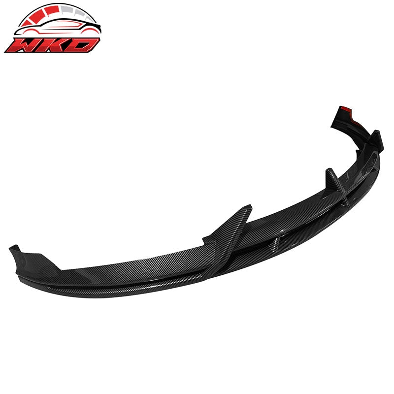 Fits 24-25 Tesla Model 3 IKON2 Style Front Bumper Lip Carbon Fiber Print PP 3PCS