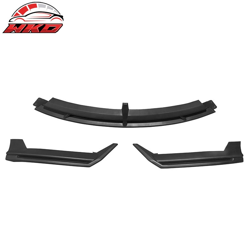 Fits 24-25 Tesla Model 3 IKON2 Style Front Bumper Lip Matte Black PP 3PCS Set