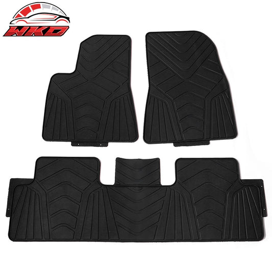 Wholesale 17-23 Tesla Model 3 Heavy Duty Black Latex Floor Mats Front and Second Row