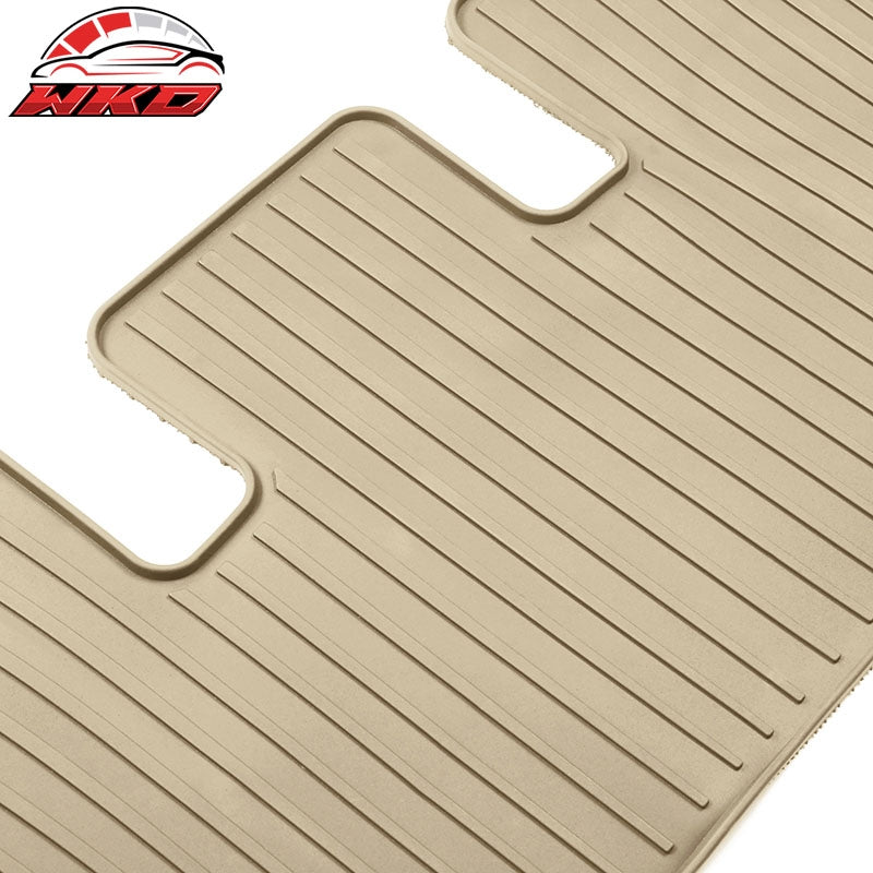 Fits 17-23 Tesla Model 3 Floor Mats Beige Latex Carpets Front Rear Liner Guard