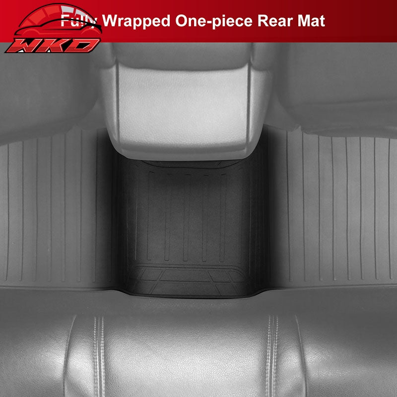 Fits 17-23 Tesla Model 3 Floor Mats Black Latex Carpets Front Rear Liner Guard