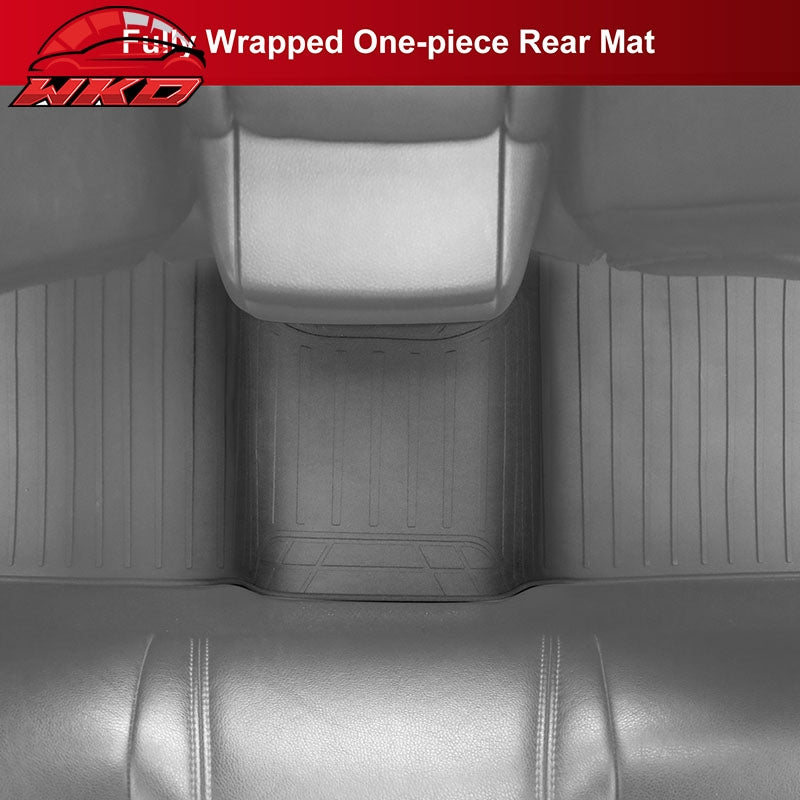 Fits 17-23 Tesla Model 3 Floor Mats Gray Latex Carpets Front Rear Liner Guard