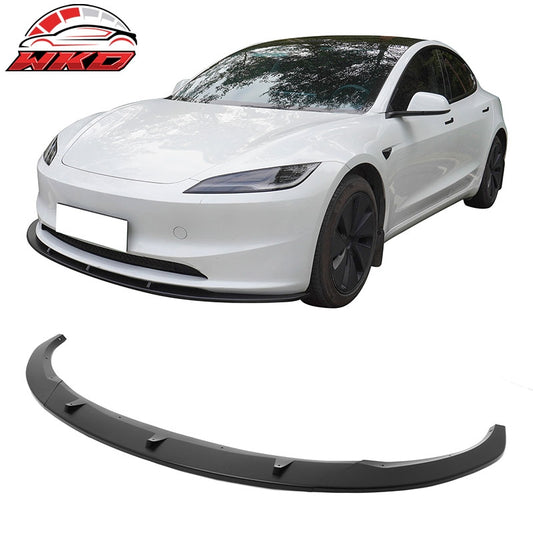 Wholesale 24-26 Tesla Model 3 Matte Black PP Front Bumper Lip 3PCS - IKON V4 Style - Wikond Auto