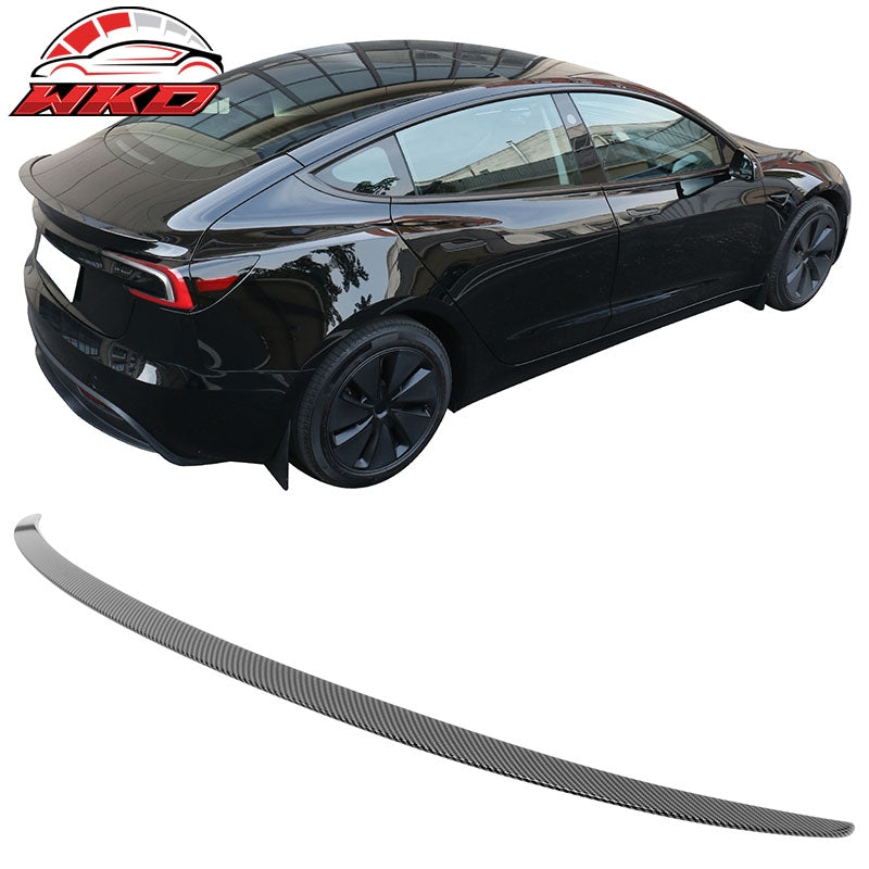 Wholesale 24-26 Tesla Model 3 OE Style Carbon Fiber Print Rear Trunk Spoiler Wing ABS Gloss Carbon Fiber Print - Wikond Auto