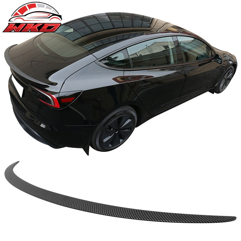 Wholesale For 24-26 Tesla Model 3 OE Style Matte Carbon Fiber Print Trunk Spoiler Wing ABS - Wikond Auto
