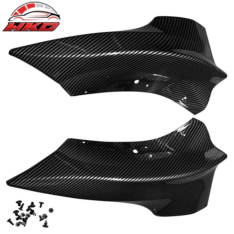 For 17-23 Tesla Model 3 PP Front Bumper Corner Splitter Gloss Carbon Fiber Print