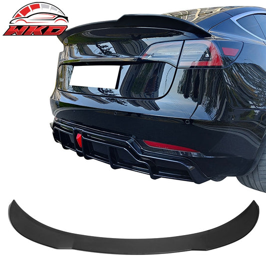 Wholesale 17-26 Tesla Model 3 Performance Rear Trunk Spoiler Wing Matte Black - ABS