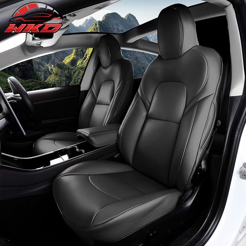 Wholesale 17-23 Tesla Model 3 4DR 5-Seat Seat Covers Cushion Protector Leather Black