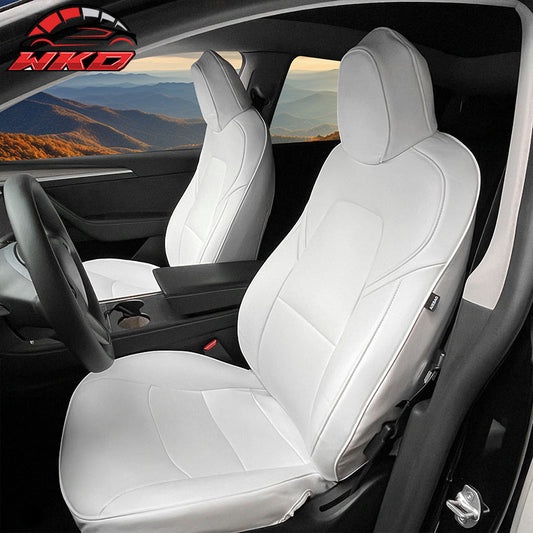 Wholesale 17-23 Tesla Model 3 4DR 5-Seat Seat Covers Cushion Protector Leather White