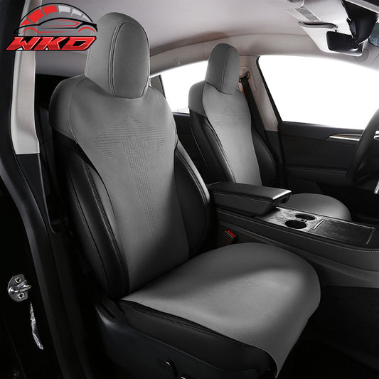 Wholesale 17-23 Tesla Model 3 V1 Style Seat Cushions Protector Suede Leather Gray