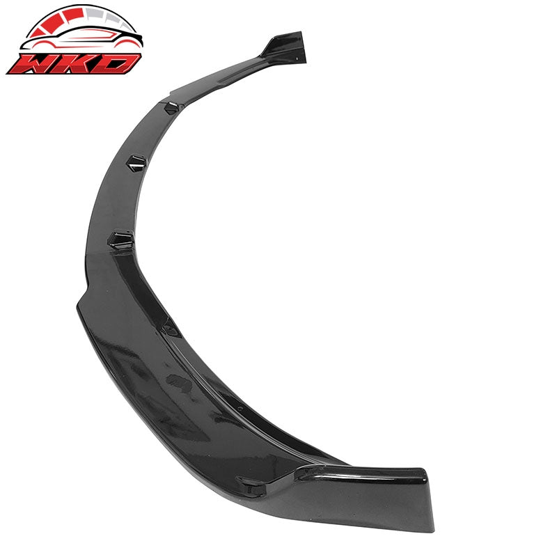 Fits 17-23 Tesla Model 3 Sedan IKON Style Front Bumper Lip PP Gloss Black - 3PCS
