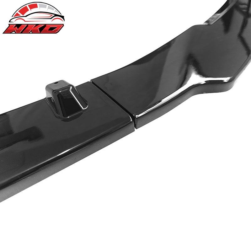 Fits 17-23 Tesla Model 3 Sedan IKON Style Front Bumper Lip PP Gloss Black - 3PCS
