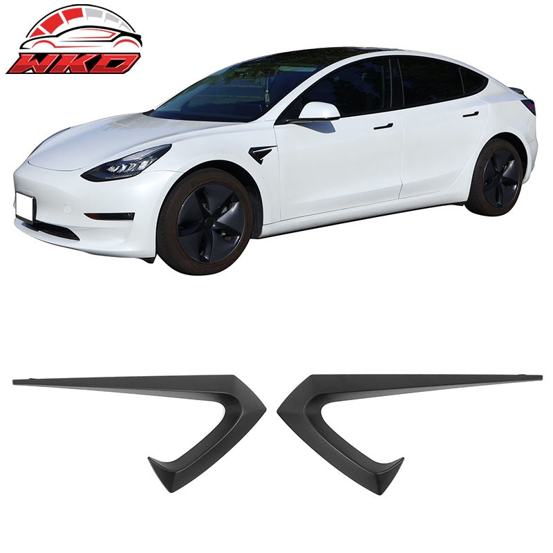 Fits 17-23 Tesla Model 3 Side Fender Camera Vent Cover Decor Trim Matte Black