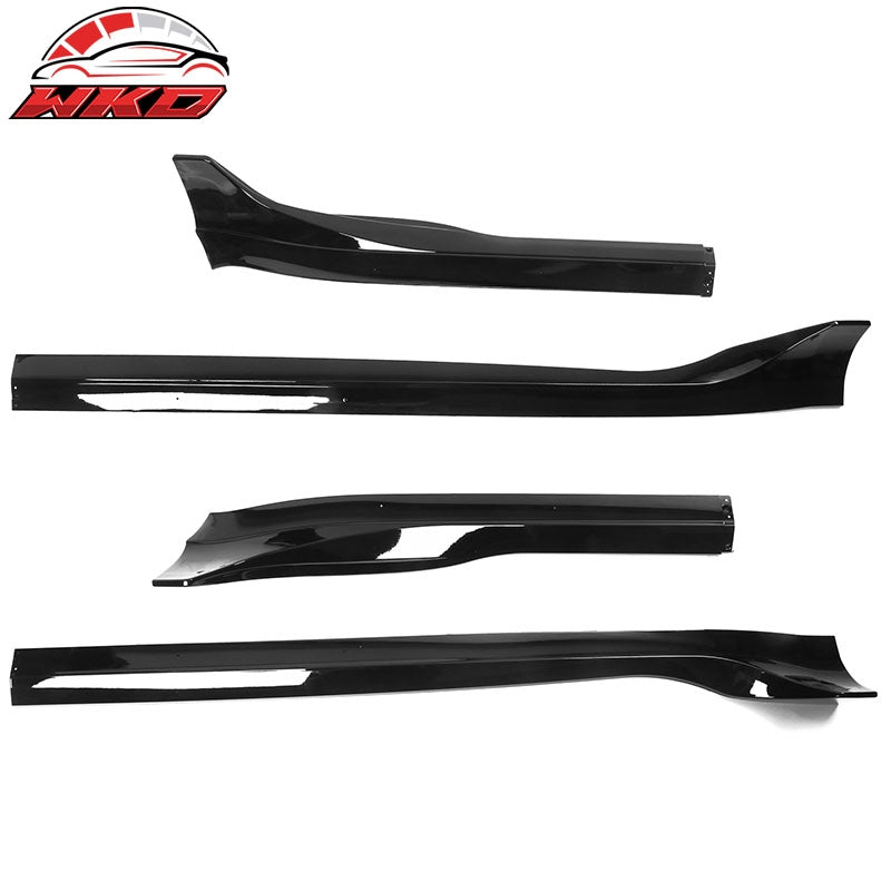 Fits 17-26 Tesla Model 3 Side Skirt Rocker Panel 4PCS Gloss Black Extension Kit