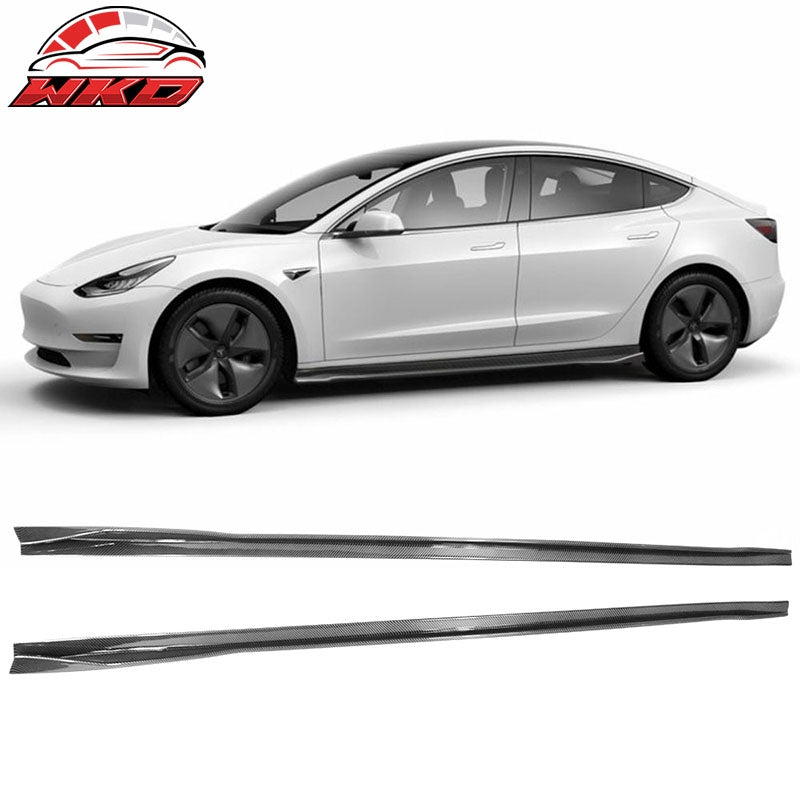 Wholesale 17-26 Tesla Model 3 Side Skirts Extension Rocker Panel Carbon Fiber Print