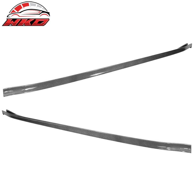 Fits 17-26 Tesla Model 3 Side Skirts Extension Rocker Panel Carbon Fiber Print