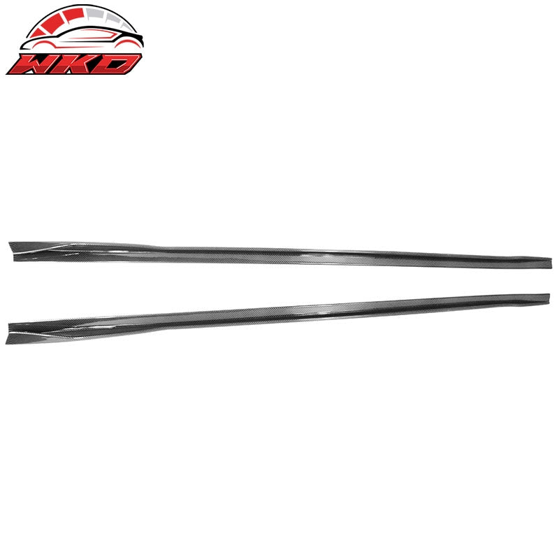 Fits 17-26 Tesla Model 3 Side Skirts Extension Rocker Panel Carbon Fiber Print