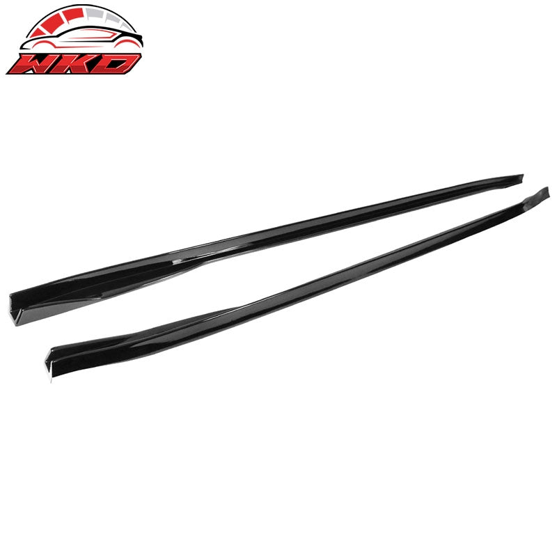 Fits 17-26 Tesla Model 3 IKON Style 2PCS Side Skirts Extension PP Gloss Black