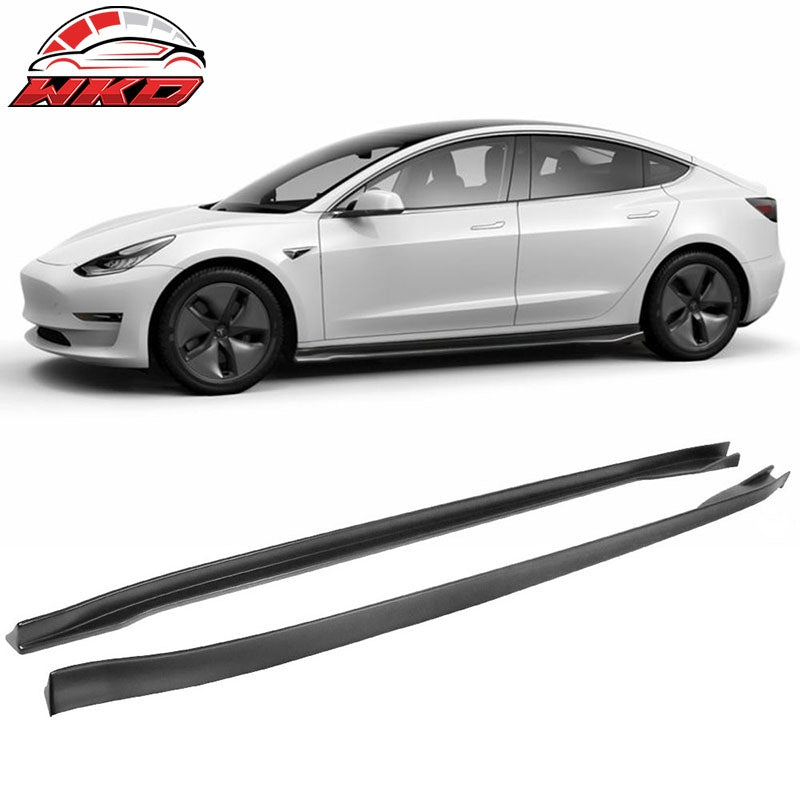 Wholesale 17-26 Tesla Model 3 Side Skirts IKON Matte Black PP Rocker Panel Extension