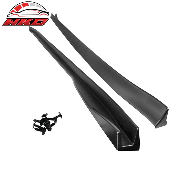 Fits 17-26 Tesla Model 3 Side Skirts IKON Matte Black PP Rocker Panel Extension