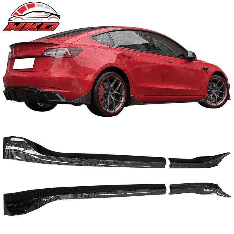 Wholesale 17-26 Tesla Model 3 Carbon Fiber Print Side Skirts ABS 4PCS