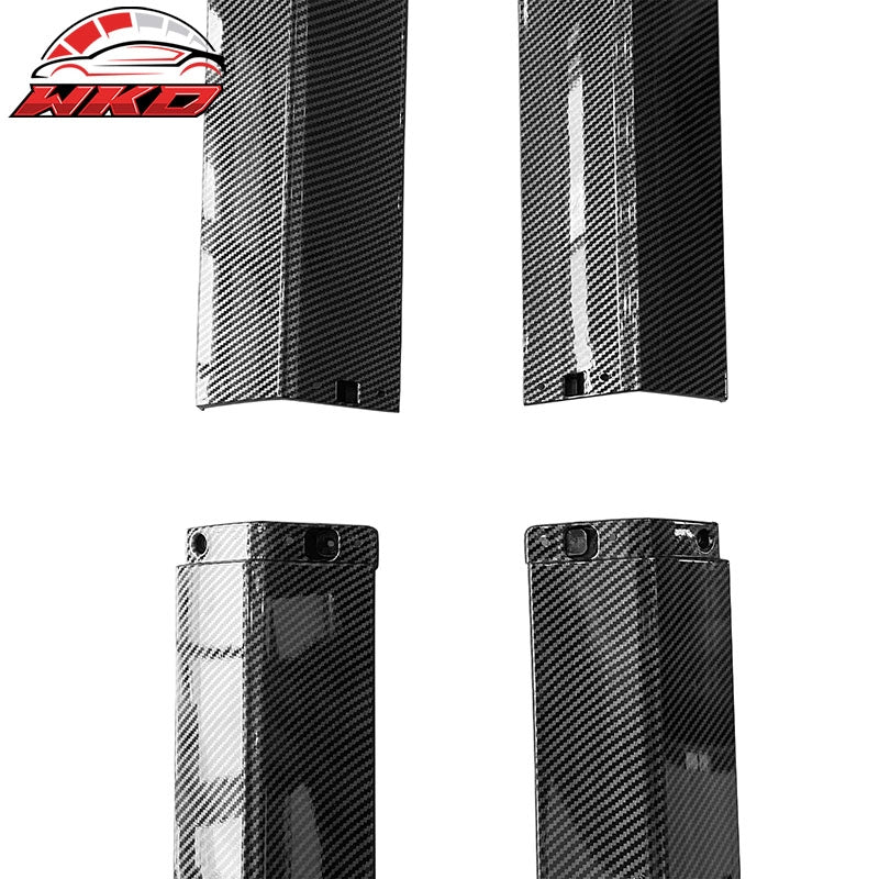Fits 17-26 Tesla Model 3 Carbon Fiber Print Side Skirts ABS 4PCS