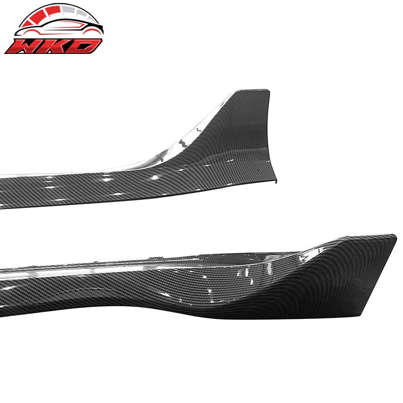 Fits 17-26 Tesla Model 3 Carbon Fiber Print Side Skirts ABS 4PCS