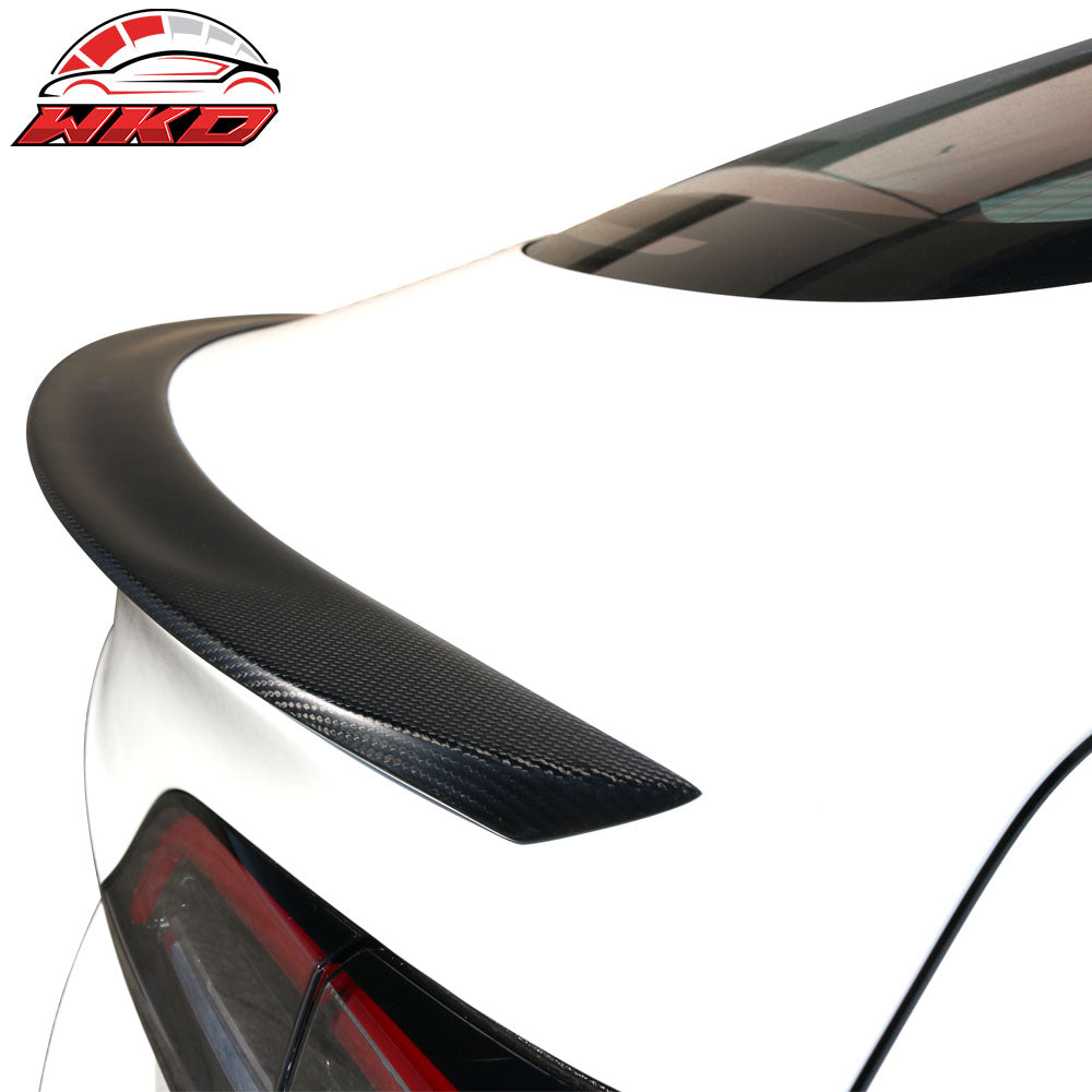 Fits 17-23 Tesla Model 3 IKON Style Trunk Spoiler Wing - Matte Carbon Fiber