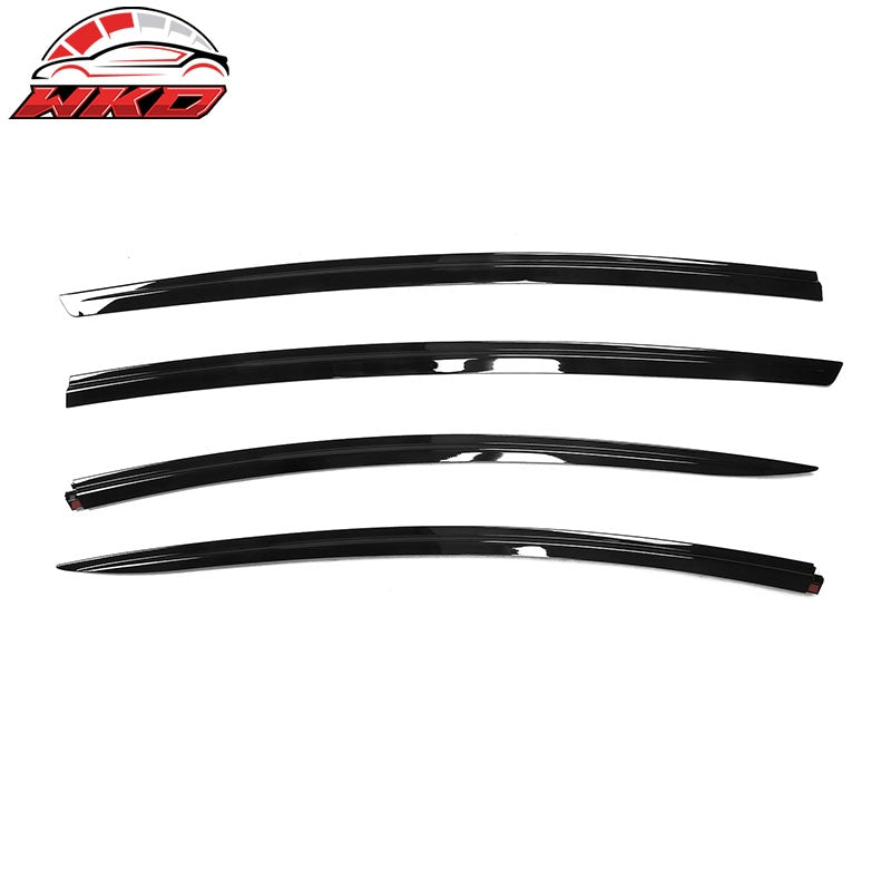 For 17-26 Tesla Model 3 ABS Tape-on Window Visor Sun Rain Guard 4PCS Gloss Black