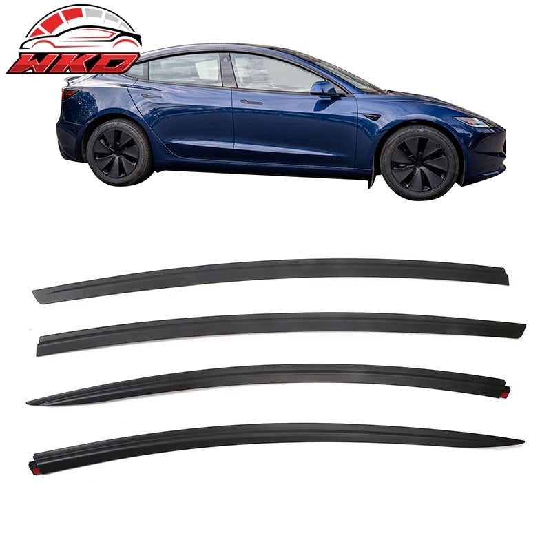 Wholesale 17-26 Tesla Model 3 ABS Tape-on Window Visor Sun Rain Guard 4PCS Matte Black