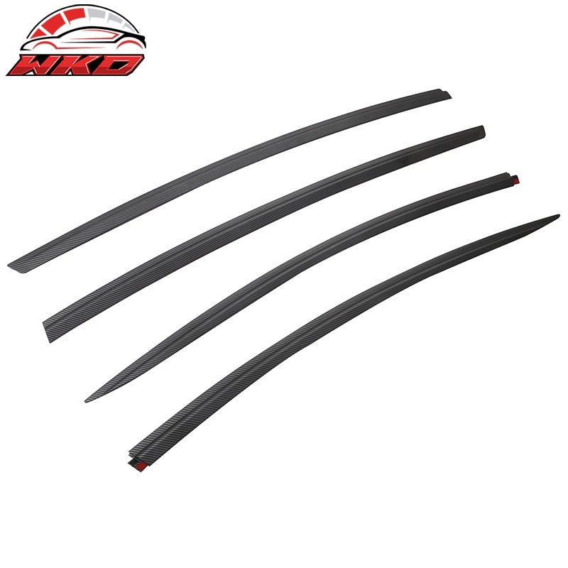 For 17-26 Tesla Model 3 ABS Window Visor Sun Rain Guard Matte Carbon Fiber Print
