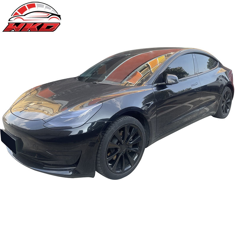 For 17-26 Tesla Model 3 ABS Window Visor Sun Rain Guard Matte Carbon Fiber Print