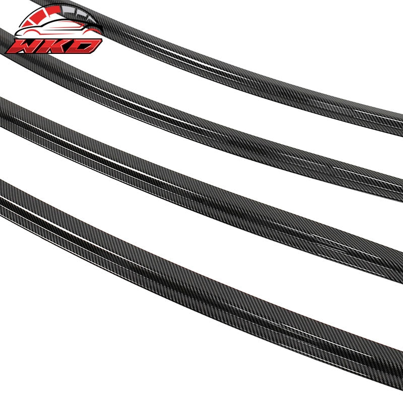 Fits 17-26 Tesla Model 3 Window Visors Sun Rain Guards Gloss Carbon Fiber Print