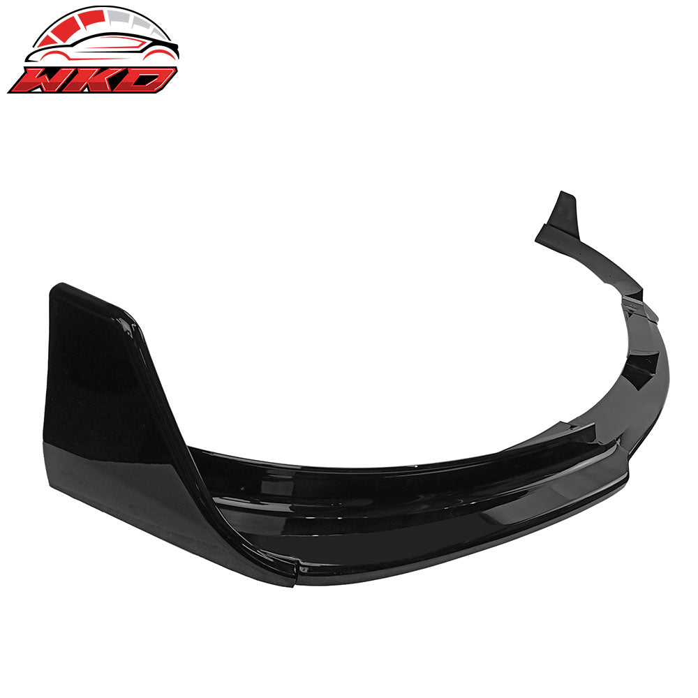 Fits 17-23 Tesla Model 3 V Style 5PCS Front Bumper Lip PP #PBSB Eclipse Black