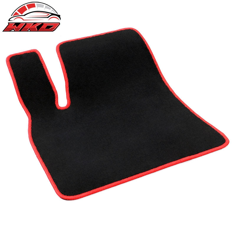 Fits 12-20 Tesla Model S Floor Mats Carpet Front Rear Nylon Black W/ Red Border