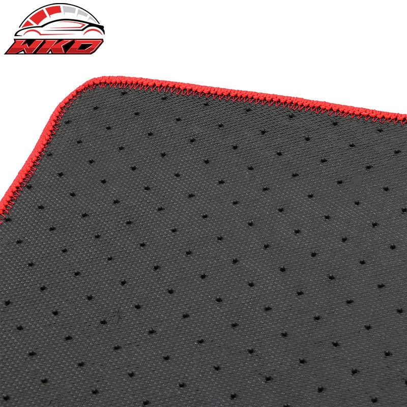 Fits 12-20 Tesla Model S Floor Mats Carpet Front Rear Nylon Black W/ Red Border