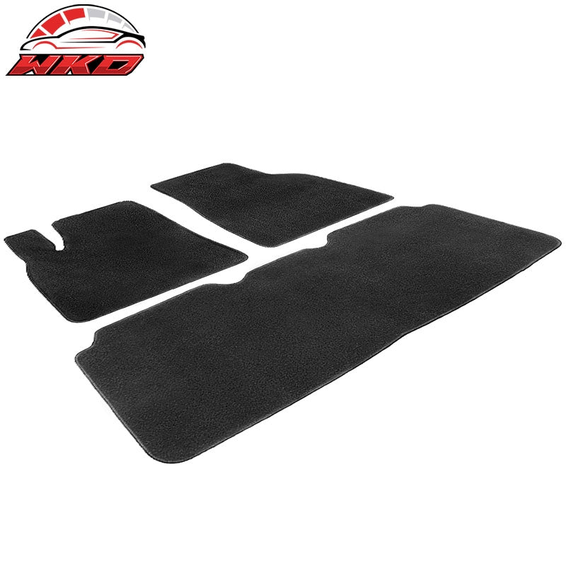Fits 12-20 Tesla Model S Black Nylon Floor Mats Front and Second Row