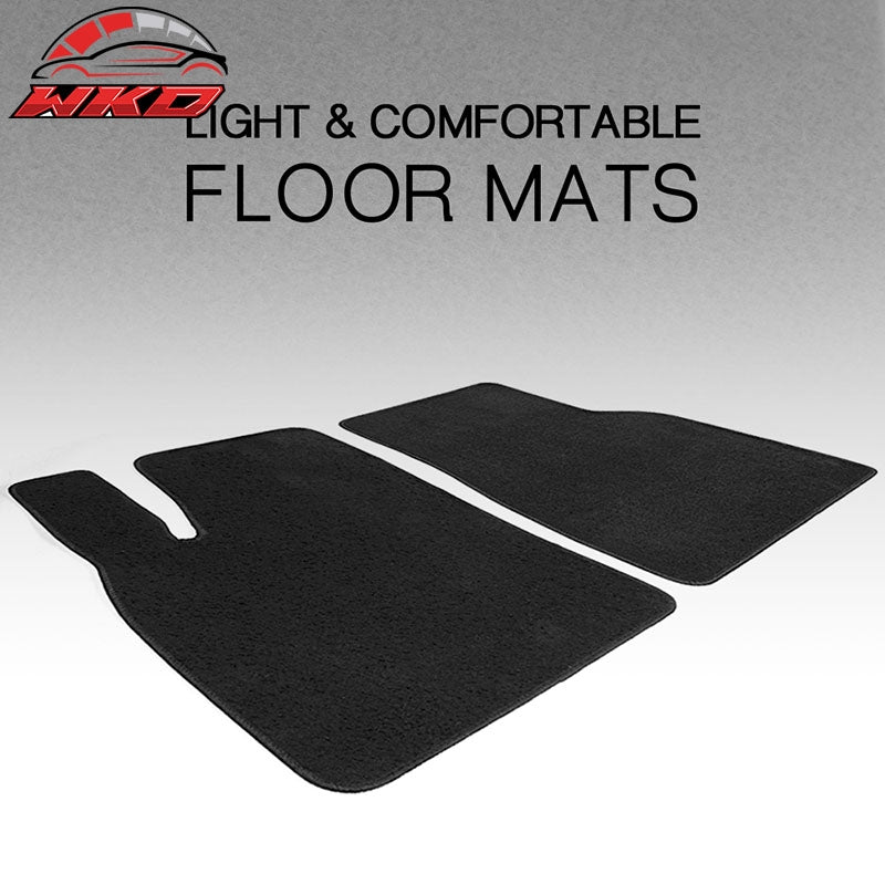 Fits 12-20 Tesla Model S Black Nylon Floor Mats Front and Second Row